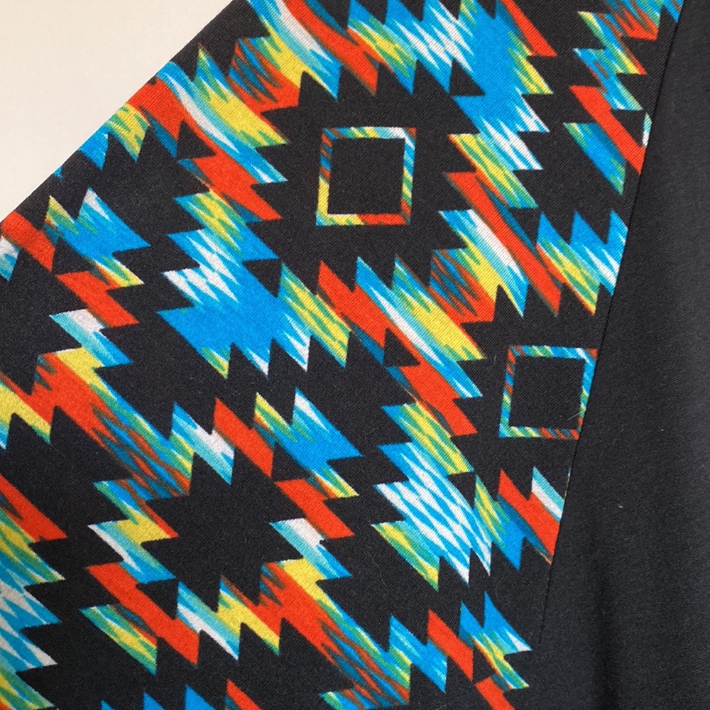 3/4 length Top, Colorful Aztec Print - Picture 2 of 5